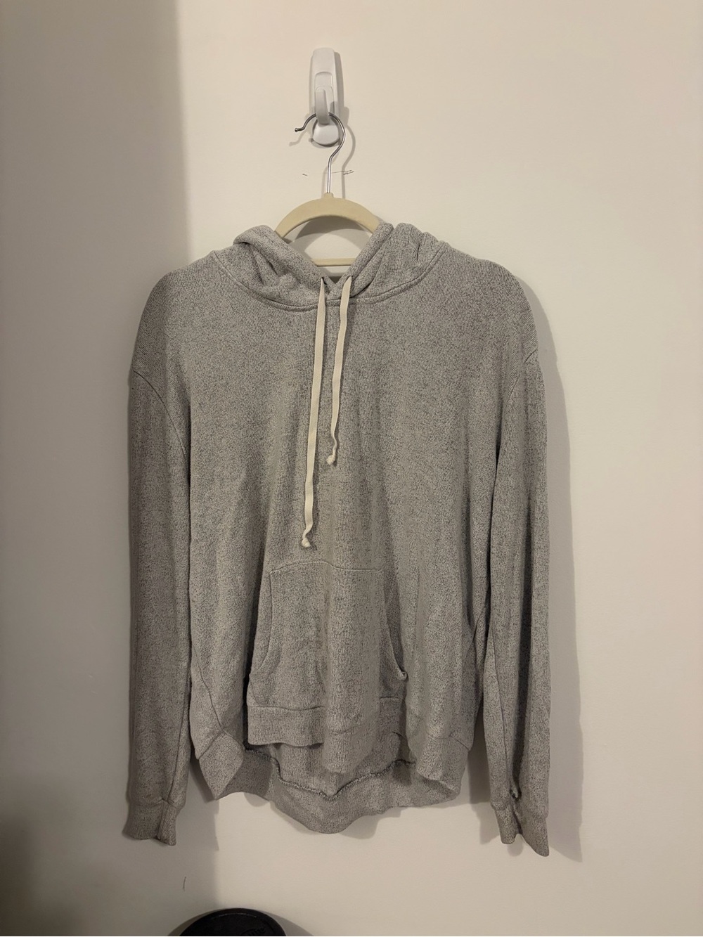 Brandy Melville Light Gray Hooded Women’s Sweatshirt with Drawstring